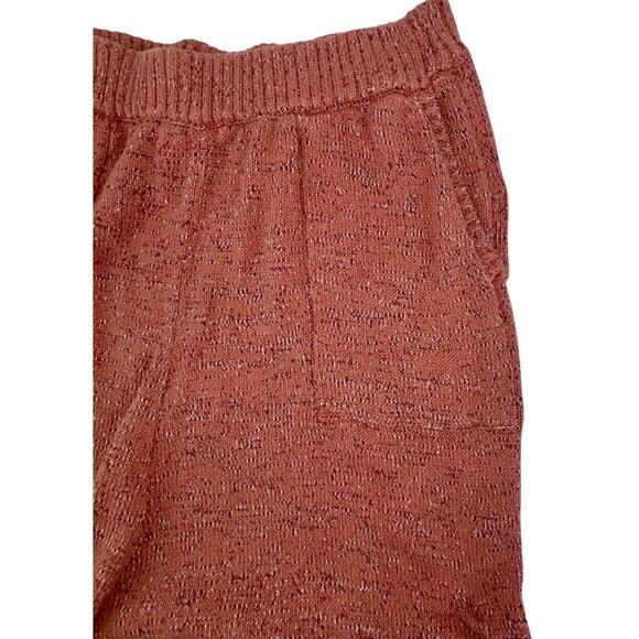 Free People FP Beach Low Slung High Rise Knit Pants Coral Medium Comfy Casual - Picture 9 of 11